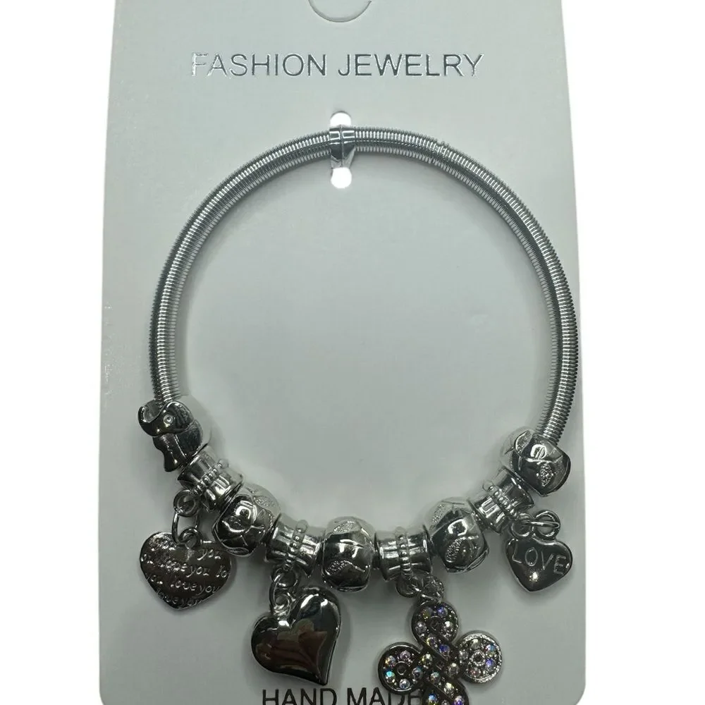 NWT Stretchy Gold or‎ Silver Tone Heart Bracelet $10 Closet Minimum Purchase